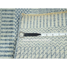 Load image into Gallery viewer, 2&#39;x3&#39; Yonder Blue, Tone on Tone, Modern Grass Design, Hand Knotted, Wool with touch of Silk, Lush and Plush, Mat, Sample, Oriental Rug FWR458814