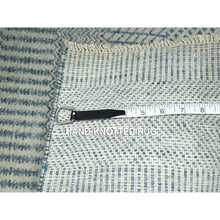 Load image into Gallery viewer, 2&#39;x3&#39; Sapphire Blue, Wool With Touch Of Silk, Tone On Tone, Lush And Plush, Sample, Modern Grass Design, Hand Knotted, Mat, Oriental Rug FWR458838