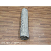 Load image into Gallery viewer, 2&#39;x3&#39; Sapphire Blue, Wool with touch of Silk, Tone on Tone, Lush and Plush, Sample, Modern Grass Design, Hand Knotted, Mat, Oriental Rug FWR458838
