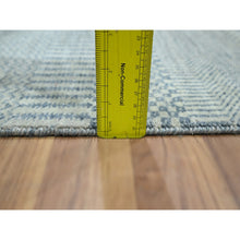 Load image into Gallery viewer, 2&#39;x3&#39; Sky Blue, Modern Grass Design, Hand Knotted, Wool with touch of Silk, Tone on Tone, Lush and Plush, Sample, Mat, Oriental Rug FWR458844