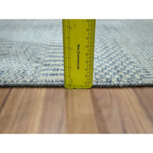Load image into Gallery viewer, 2&#39;x3&#39; Light Blue, Modern Grass Design, Hand Knotted, Wool with touch of Silk, Tone on Tone, Lush and Plush, Sample, Mat, Oriental Rug FWR458850