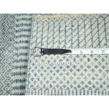 Load image into Gallery viewer, 2&#39;x3&#39; Light Blue, Modern Grass Design, Hand Knotted, Wool With Touch Of Silk, Tone On Tone, Lush And Plush, Sample, Mat, Oriental Rug FWR458850