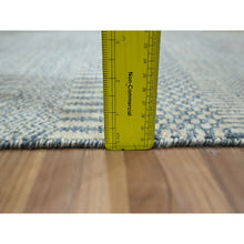 Load image into Gallery viewer, 2&#39;x3&#39; Yonder Blue, Hand Knotted, Wool with touch of Silk, Tone on Tone, Lush and Plush, Modern Grass Design, Sample, Mat, Oriental Rug FWR458856