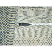 Load image into Gallery viewer, 2&#39;x3&#39; Yonder Blue, Hand Knotted, Wool with touch of Silk, Tone on Tone, Lush and Plush, Modern Grass Design, Sample, Mat, Oriental Rug FWR458856