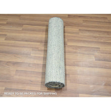 Load image into Gallery viewer, 2&#39;x3&#39; Yonder Blue, Hand Knotted, Wool With Touch Of Silk, Tone On Tone, Lush And Plush, Modern Grass Design, Sample, Mat, Oriental Rug FWR458856