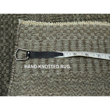 Load image into Gallery viewer, 2&#39;x3&#39; Cedar Brown, Hand Knotted, Wool With Touch Of Silk, Tone On Tone, Lush And Plush, Sample, Modern Grass Design, Mat, Oriental Rug FWR458868