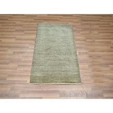 Load image into Gallery viewer, 2&#39;x3&#39; Cedar Brown, Hand Knotted, Wool With Touch Of Silk, Tone On Tone, Lush And Plush, Sample, Modern Grass Design, Mat, Oriental Rug FWR458874