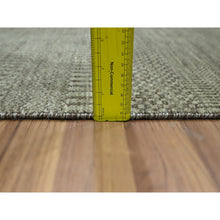 Load image into Gallery viewer, 2&#39;x3&#39; Stone Gray, Hand Knotted, Wool With Touch Of Silk, Tone On Tone, Lush And Plush, Sample, Modern Grass Design, Mat, Oriental Rug FWR458886