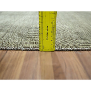 2'x3' Light Brown, Wool With Touch Of Silk, Tone On Tone, Lush And Plush, Sample, Modern Grass Design, Hand Knotted, Mat, Oriental Rug FWR458892