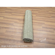 Load image into Gallery viewer, 2&#39;x3&#39; Light Brown, Wool With Touch Of Silk, Tone On Tone, Lush And Plush, Sample, Modern Grass Design, Hand Knotted, Mat, Oriental Rug FWR458892