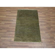 Load image into Gallery viewer, 2&#39;x3&#39; Golden Brown, Tone On Tone, Lush And Plush, Sample, Modern Grass Design, Hand Knotted, Wool With Touch Of Silk, Mat, Oriental Rug FWR458904