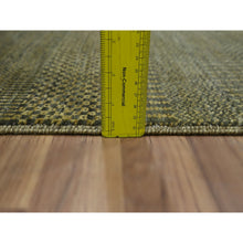 Load image into Gallery viewer, 2&#39;x3&#39; Golden Brown, Tone On Tone, Lush And Plush, Sample, Modern Grass Design, Hand Knotted, Wool With Touch Of Silk, Mat, Oriental Rug FWR458904
