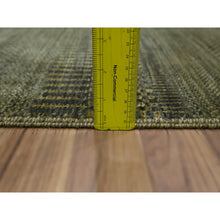 Load image into Gallery viewer, 2&#39;x3&#39; Cedar Brown, Lush And Plush, Sample, Modern Grass Design, Hand Knotted, Wool With Touch Of Silk, Tone On Tone, Mat, Oriental Rug FWR458910