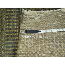 Load image into Gallery viewer, 2&#39;x3&#39; Cedar Brown, Lush And Plush, Sample, Modern Grass Design, Hand Knotted, Wool With Touch Of Silk, Tone On Tone, Mat, Oriental Rug FWR458910