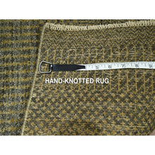 Load image into Gallery viewer, 2&#39;x3&#39; Coffee Brown, Modern Grass Design, Hand Knotted, Wool With Touch Of Silk, Tone On Tone, Lush And Plush, Sample, Mat, Oriental Rug FWR458916