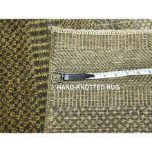 Load image into Gallery viewer, 2&#39;x3&#39; Mocha Brown, Lush And Plush, Sample, Modern Grass Design, Hand Knotted, Wool With Touch Of Silk, Tone On Tone, Mat, Oriental Rug FWR458922