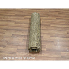 Load image into Gallery viewer, 2&#39;x3&#39; Chocolate Brown, Hand Knotted, Wool With Touch Of Silk, Tone On Tone, Lush And Plush, Sample, Modern Grass Design, Mat, Oriental Rug FWR458928