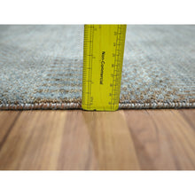 Load image into Gallery viewer, 2&#39;x3&#39; Stone Blue, Wool With Touch Of Silk, Tone On Tone, Lush And Plush, Sample, Modern Grass Design, Hand Knotted, Mat, Oriental Rug FWR458934