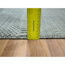 Load image into Gallery viewer, 2&#39;x3&#39; Spanish Gray, Wool With Touch Of Silk, Tone On Tone, Lush And Plush, Hand Knotted, Modern Grass Design, Mat, Oriental Rug FWR458952