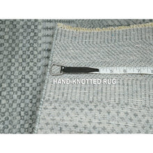 Load image into Gallery viewer, 2&#39;x3&#39; Spanish Gray, Wool With Touch Of Silk, Tone On Tone, Lush And Plush, Hand Knotted, Modern Grass Design, Mat, Oriental Rug FWR458952