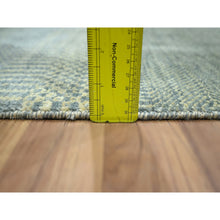 Load image into Gallery viewer, 2&#39;x3&#39; Light Gray, Lush and Plush, Hand Knotted, Modern Grass Design, Wool with touch of Silk, Tone on Tone, Mat, Sample, Oriental Rug FWR458964
