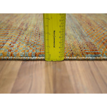 Load image into Gallery viewer, 2&#39;x3&#39; Vivid Orange, Tone on Tone, Lush and Plush, Hand Knotted, Wool with touch of Silk, Modern Grass Design, Mat, Oriental Rug FWR458982