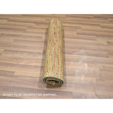 Load image into Gallery viewer, 2&#39;x3&#39; Vivid Orange, Tone On Tone, Lush And Plush, Hand Knotted, Wool With Touch Of Silk, Modern Grass Design, Mat, Oriental Rug FWR458982