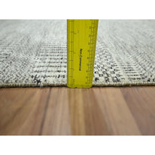 Load image into Gallery viewer, 2&#39;x3&#39; Alabaster White, Hand Knotted, Modern Grass Design, Wool With Touch Of Silk, Tone On Tone, Lush And Plush, Mat, Oriental Rug FWR458988