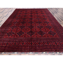 Load image into Gallery viewer, 9&#39;10&quot;x12&#39;8&quot; Chili Red, Afghan Khamyab With Geometric Design, Hand Knotted, Soft Wool, Natural Dyes, Oriental Rug FWR4584