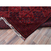 Load image into Gallery viewer, 9&#39;10&quot;x12&#39;8&quot; Chili Red, Afghan Khamyab With Geometric Design, Hand Knotted, Soft Wool, Natural Dyes, Oriental Rug FWR4584