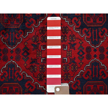 Load image into Gallery viewer, 9&#39;10&quot;x12&#39;8&quot; Chili Red, Afghan Khamyab With Geometric Design, Hand Knotted, Soft Wool, Natural Dyes, Oriental Rug FWR4584