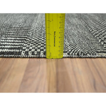 Load image into Gallery viewer, 2&#39;x3&#39; Pebble Gray, Tone On Tone, Hand Knotted, Wool With Touch Of Silk, Lush And Plush, Sample, Modern Grass Design,  Mat, Oriental Rug FWR459018