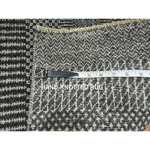 Load image into Gallery viewer, 2&#39;x3&#39; Pebble Gray, Tone On Tone, Hand Knotted, Wool With Touch Of Silk, Lush And Plush, Sample, Modern Grass Design,  Mat, Oriental Rug FWR459018