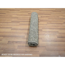 Load image into Gallery viewer, 2&#39;x3&#39; Dim Gray, Wool With Touch Of Silk, Lush And Plush, Sample, Modern Grass Design, Tone On Tone, Hand Knotted, Mat, Oriental Rug FWR459030