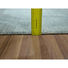 Load image into Gallery viewer, 2&#39;x3&#39; Light Blue, Lush and Plush, Sample, Modern Grass Design, Tone on Tone, Hand Knotted, Wool with touch of Silk, Mat, Oriental Rug FWR459036