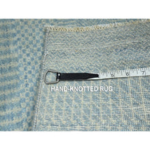 Load image into Gallery viewer, 2&#39;x3&#39; Light Blue, Lush And Plush, Sample, Modern Grass Design, Tone On Tone, Hand Knotted, Wool With Touch Of Silk, Mat, Oriental Rug FWR459036