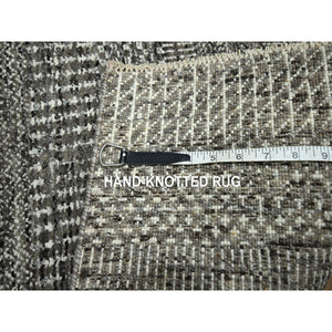 2'x3' Cedar Brown, Modern Grass Design, Tone On Tone, Hand Knotted, Wool With Touch Of Silk, Lush And Plush, Sample, Mat, Oriental Rug FWR459042