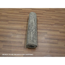 Load image into Gallery viewer, 2&#39;x3&#39; Cedar Brown, Modern Grass Design, Tone On Tone, Hand Knotted, Wool With Touch Of Silk, Lush And Plush, Sample, Mat, Oriental Rug FWR459042