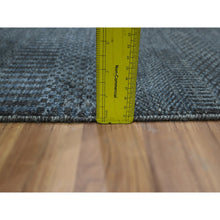 Load image into Gallery viewer, 2&#39;x3&#39; Navy Blue, Tone on Tone, Hand Knotted, Wool with touch of Silk, Lush and Plush, Sample, Modern Grass Design, Mat, Oriental Rug FWR459048