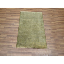Load image into Gallery viewer, 2&#39;x3&#39; Light Brown, Lush And Plush, Hand Knotted, Modern Grass Design, Wool With Touch Of Silk, Tone On Tone, Mat, Oriental Rug FWR459066