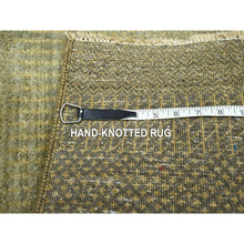 Load image into Gallery viewer, 2&#39;x3&#39; Light Brown, Lush And Plush, Hand Knotted, Modern Grass Design, Wool With Touch Of Silk, Tone On Tone, Mat, Oriental Rug FWR459066