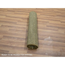 Load image into Gallery viewer, 2&#39;x3&#39; Light Brown, Lush And Plush, Hand Knotted, Modern Grass Design, Wool With Touch Of Silk, Tone On Tone, Mat, Oriental Rug FWR459066