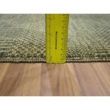 Load image into Gallery viewer, 2&#39;x3&#39; Cedar Brown, Hand Knotted, Modern Grass Design, Wool With Touch Of Silk, Tone On Tone, Lush And Plush, Mat, Oriental Rug FWR459072