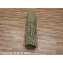 Load image into Gallery viewer, 2&#39;x3&#39; Cedar Brown, Hand Knotted, Modern Grass Design, Wool With Touch Of Silk, Tone On Tone, Lush And Plush, Mat, Oriental Rug FWR459072