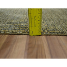 Load image into Gallery viewer, 2&#39;x3&#39; Coffee Brown, Modern Grass Design, Wool With Touch Of Silk, Tone On Tone, Lush And Plush, Hand Knotted, Mat, Oriental Rug FWR459078