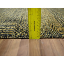Load image into Gallery viewer, 2&#39;x3&#39; Honey Brown, Hand Knotted, Modern Grass Design, Wool With Touch Of Silk, Tone On Tone, Lush And Plush, Mat, Oriental Rug FWR459084