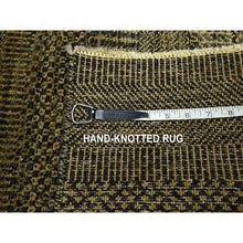 Load image into Gallery viewer, 2&#39;x3&#39; Honey Brown, Hand Knotted, Modern Grass Design, Wool With Touch Of Silk, Tone On Tone, Lush And Plush, Mat, Oriental Rug FWR459084