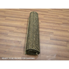 Load image into Gallery viewer, 2&#39;x3&#39; Honey Brown, Hand Knotted, Modern Grass Design, Wool With Touch Of Silk, Tone On Tone, Lush And Plush, Mat, Oriental Rug FWR459084