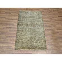 Load image into Gallery viewer, 2&#39;x3&#39; Cedar Brown, Lush And Plush, Hand Knotted, Modern Grass Design, Wool With Touch Of Silk, Tone On Tone, Mat, Oriental Rug FWR459096