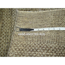 Load image into Gallery viewer, 2&#39;x3&#39; Cedar Brown, Lush And Plush, Hand Knotted, Modern Grass Design, Wool With Touch Of Silk, Tone On Tone, Mat, Oriental Rug FWR459096